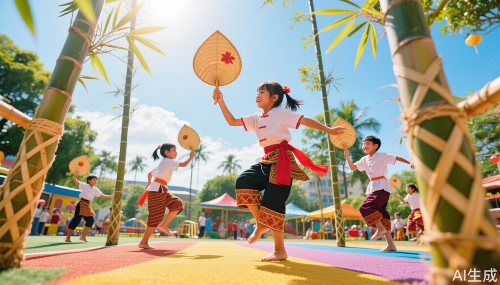 Trò chơi truyền thống và phát triển vận động: Câu chuyện về múa sào và trí não trẻ em