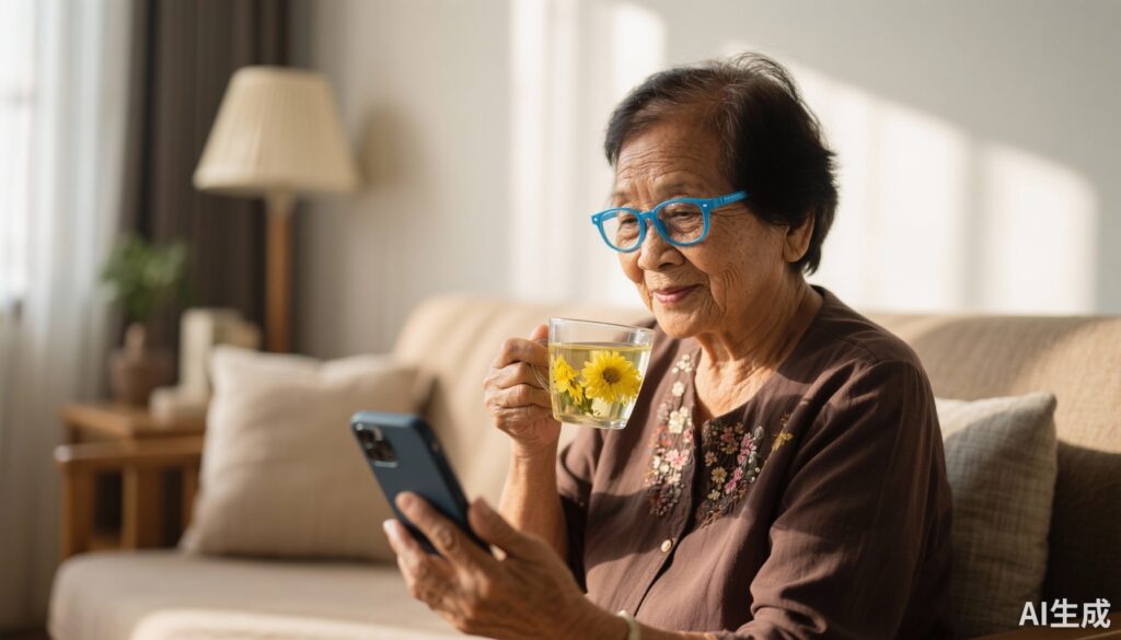 Chăm sóc thị lực cho người cao tuổi ở Việt Nam: Kết hợp trà hoa cúc và kính chống ánh sáng xanh