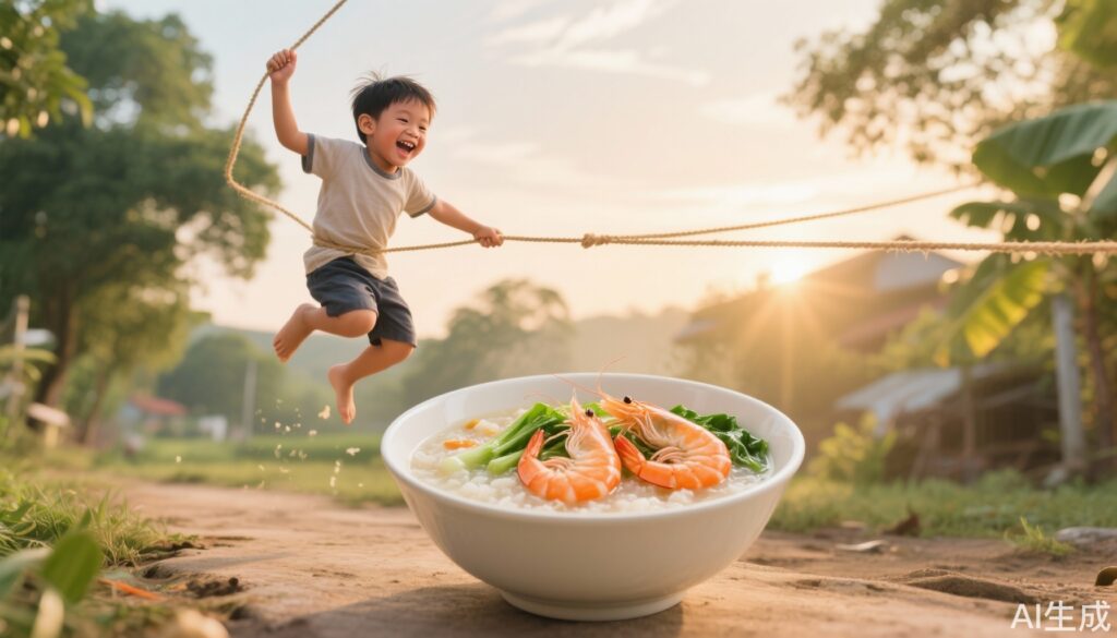 Phát Triển Xương Trẻ Em: Tăng Cường Bài Tập Nhảy Dây và Dinh Dưỡng Truyền Thống Với Cháo Tôm Bổ Sung Canxi