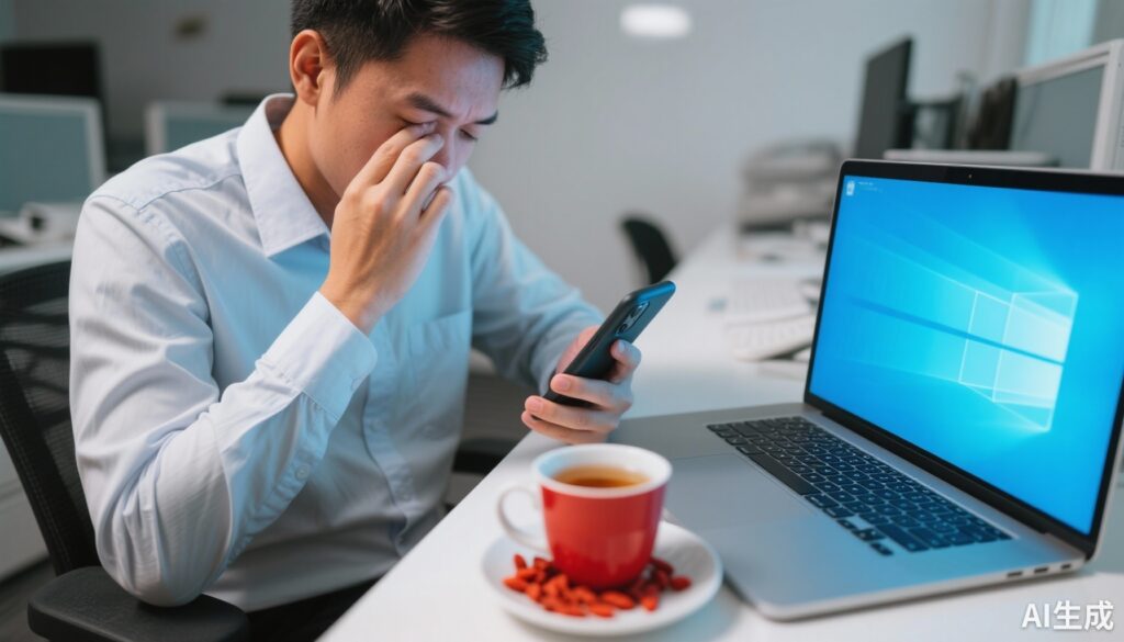 Giải Mã Mỏi Mắt Khi Dùng Thiết Bị Kỹ Thuật Số: Bí Quyết Kết Hợp Trà Kỷ Tử Và Điều Chỉnh Màn Hình