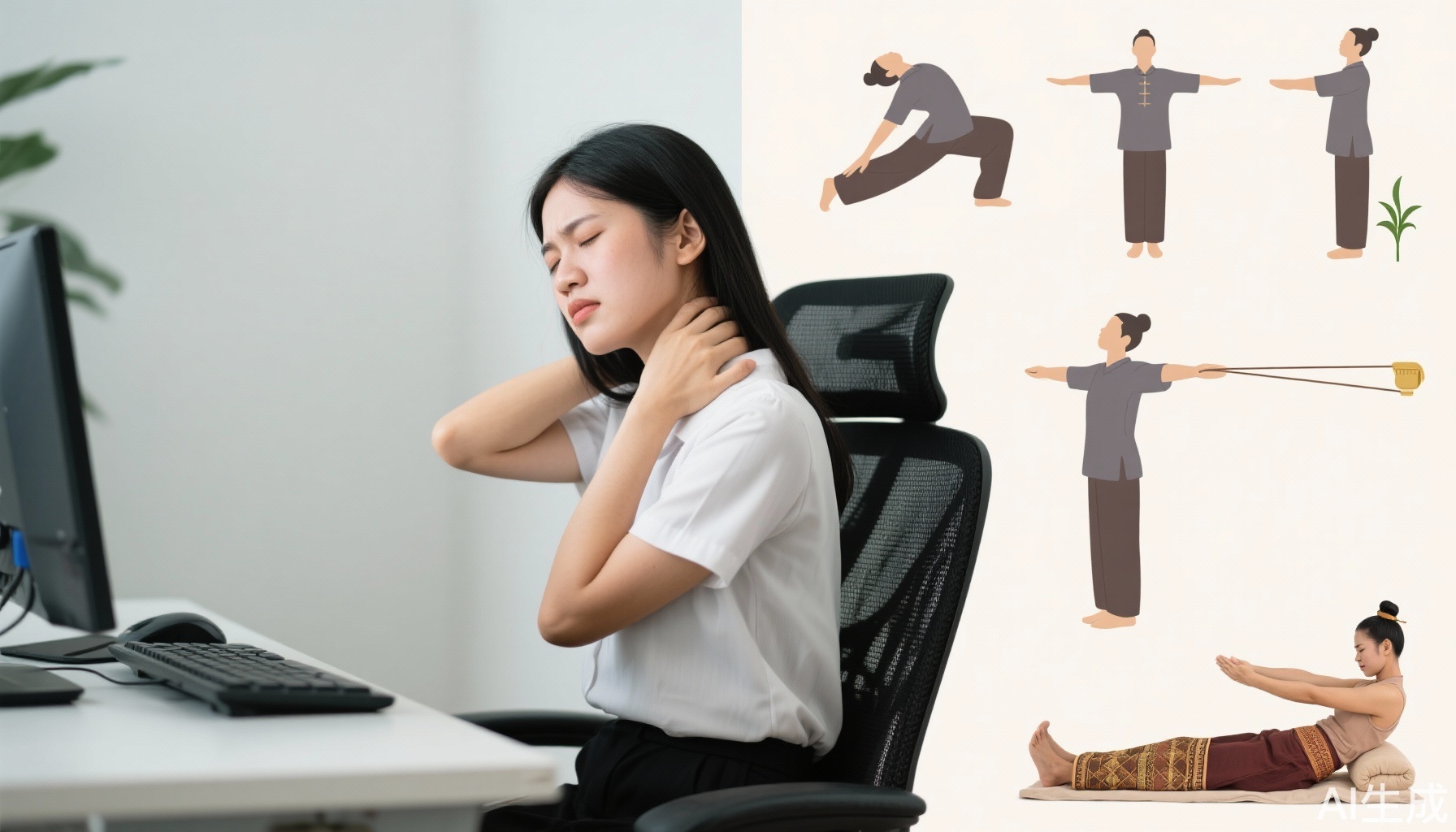 Giữ Vững Sức Khỏe Cột Sống Cổ Cho Phụ Nữ Văn Phòng Việt Nam: Từ Xoa Bóp Truyền Thống Đến Bài Tập Kéo Dãn Hiện Đại