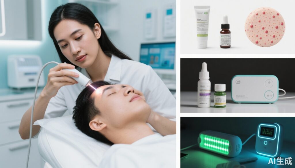 So sánh các phương pháp điều trị mụn hiện đại và truyền thống: Laser, microneedling, ánh sáng LED và thuốc bôi uống
