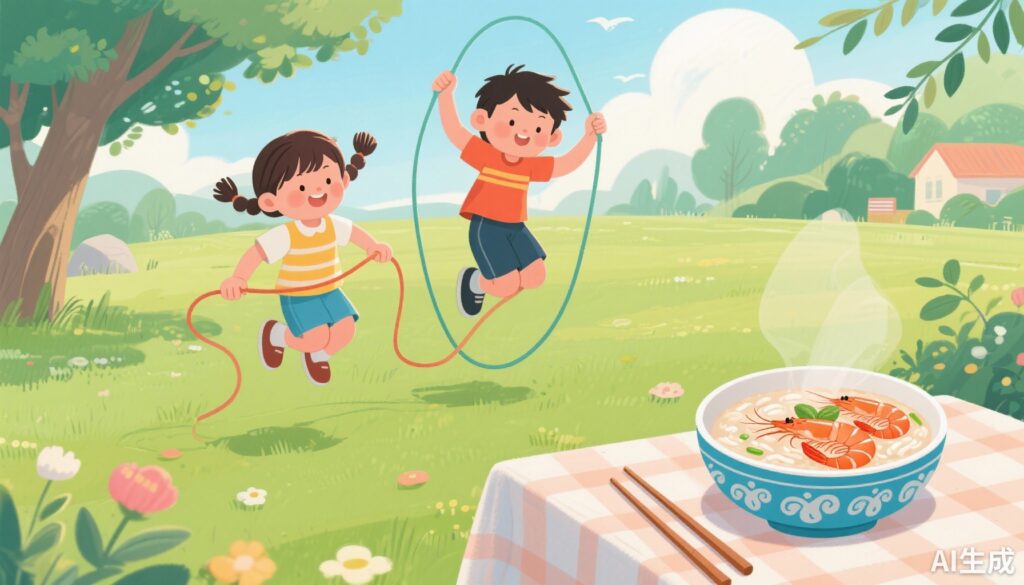 Phát Triển Xương Trẻ Em: Khuyến Khích Tập Nhảy và Chia Sẻ Công Thức Cháo Tôm Giàu Canxi