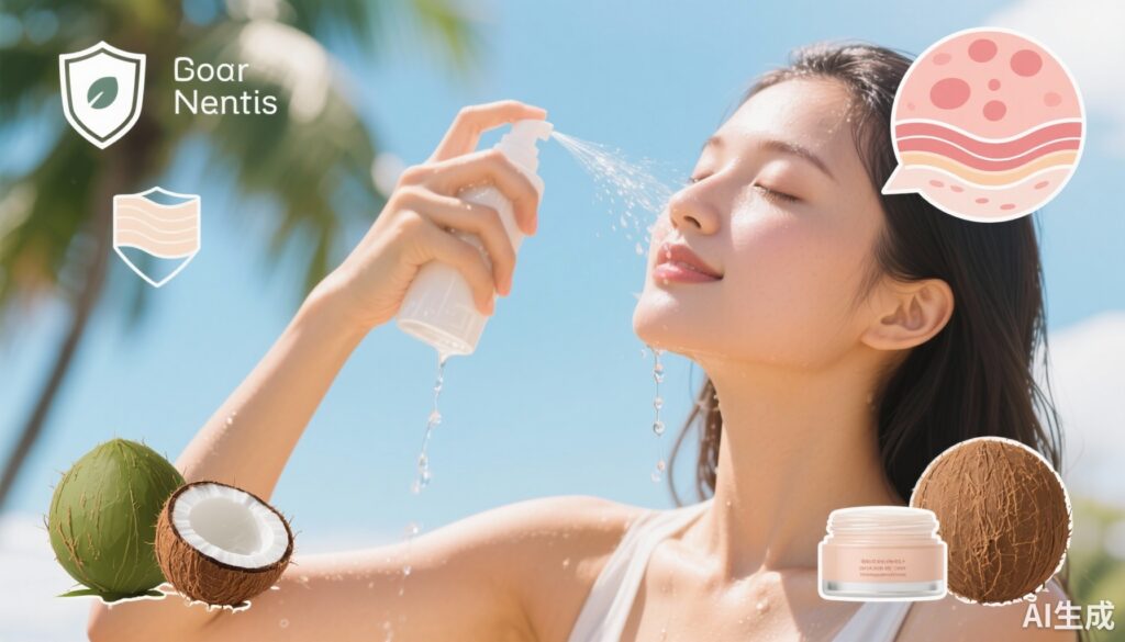 Bảo vệ làn da trước biến đổi khí hậu: Sự kết hợp giữa xịt nước dừa truyền thống và kem phục hồi hàng rào da hiện đại